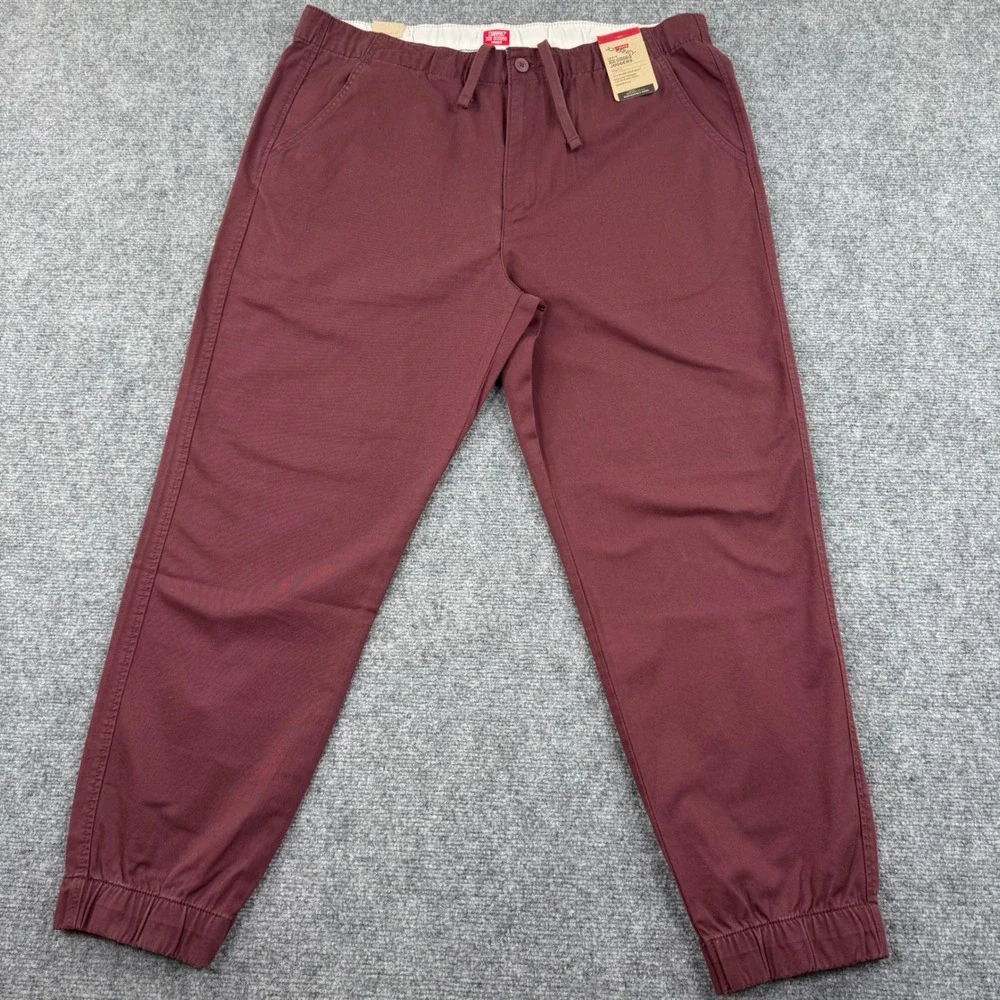 Levi's XX Chino Joggers Size XL Burgundy Stretch Tapered Leg NWT Men's A47610005